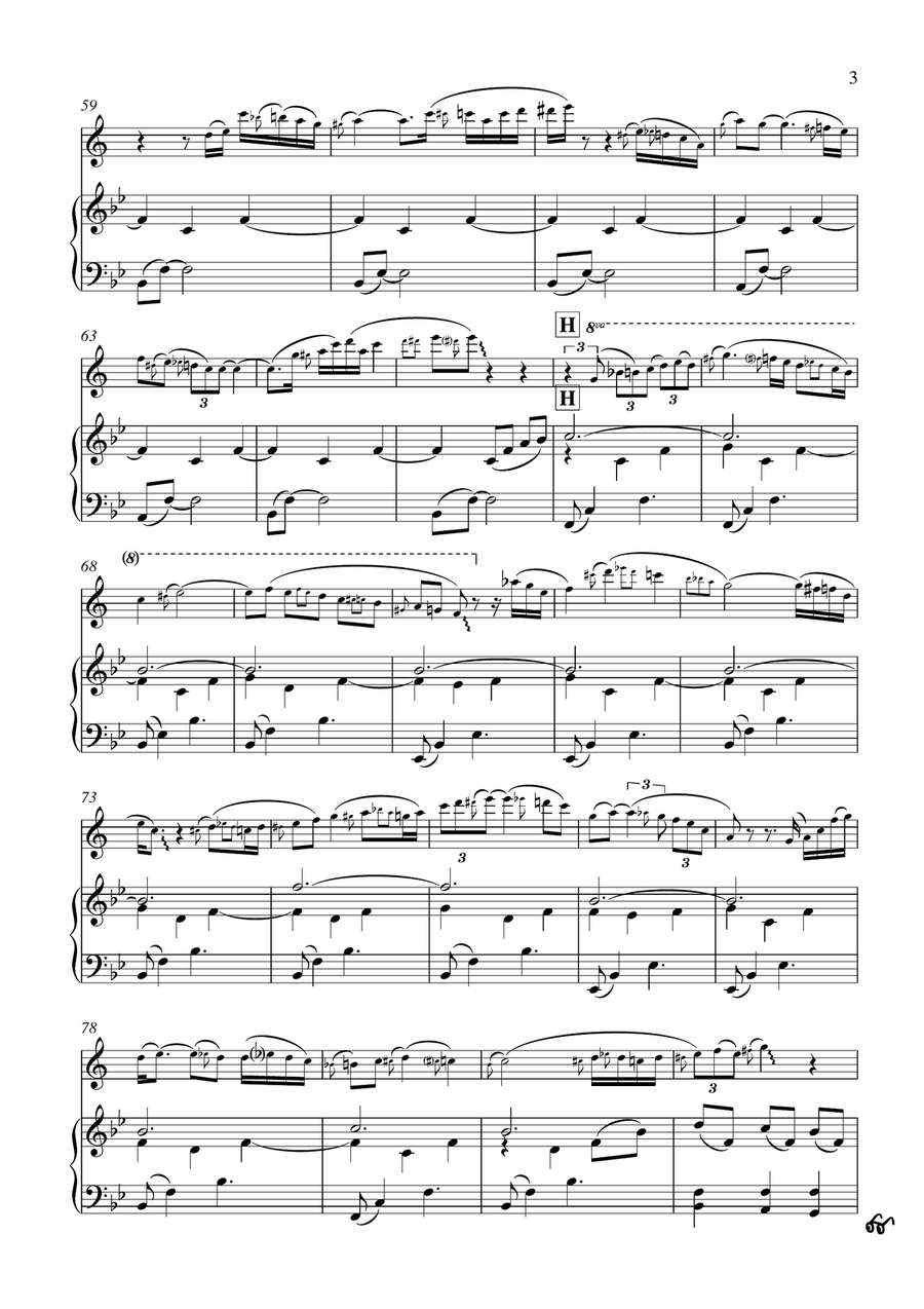 The old rugged cross (piano & tenor sax) Tenor Saxophone scores gallery preview page 3