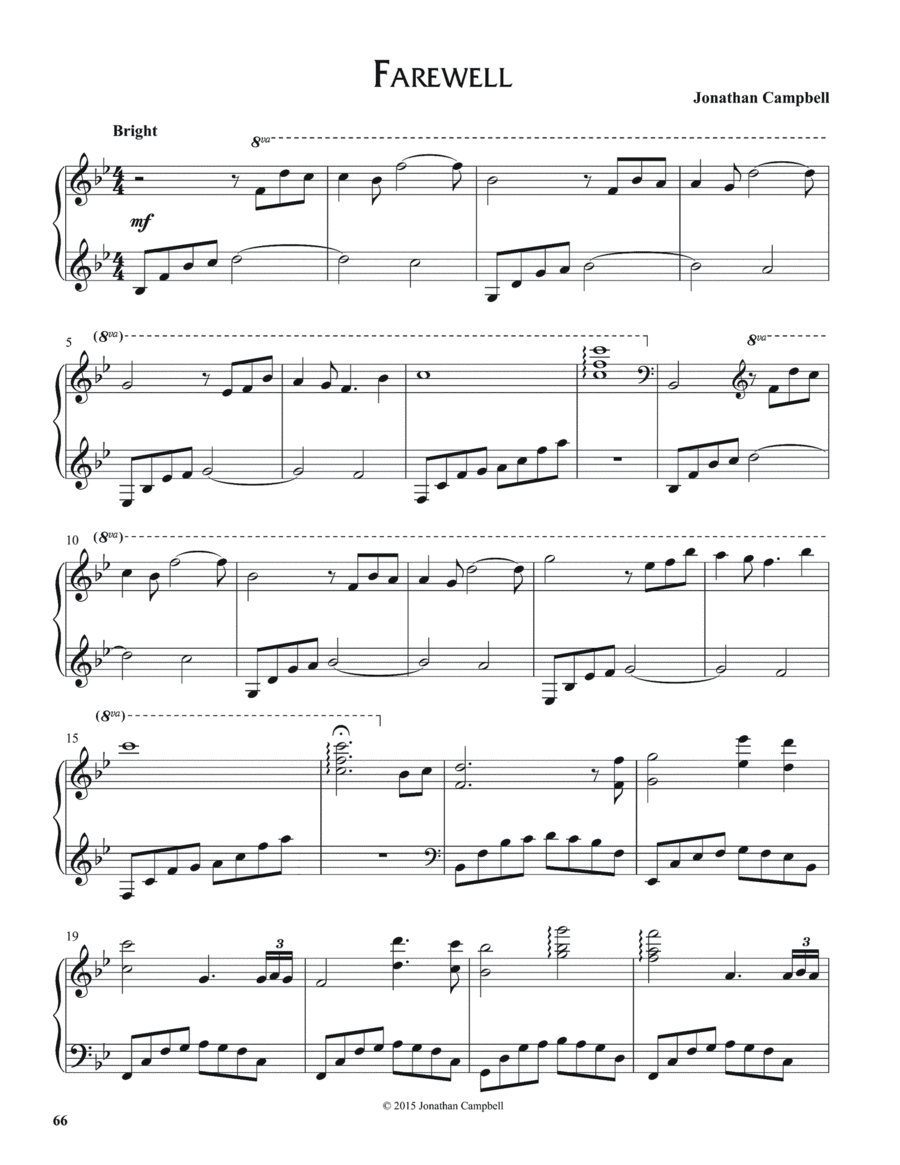 Farewell Piano Solo scores gallery preview page 1