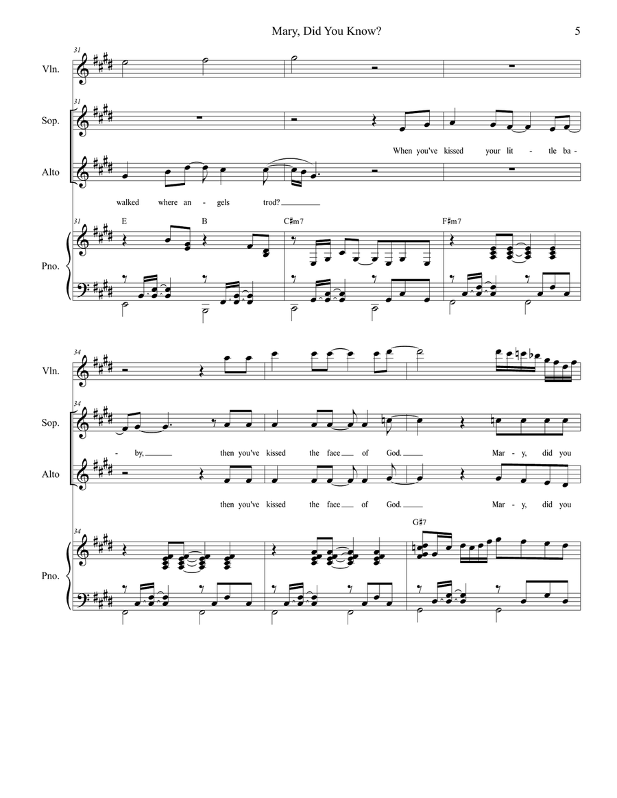 Mary, Did You Know? Piano scores gallery preview page 5