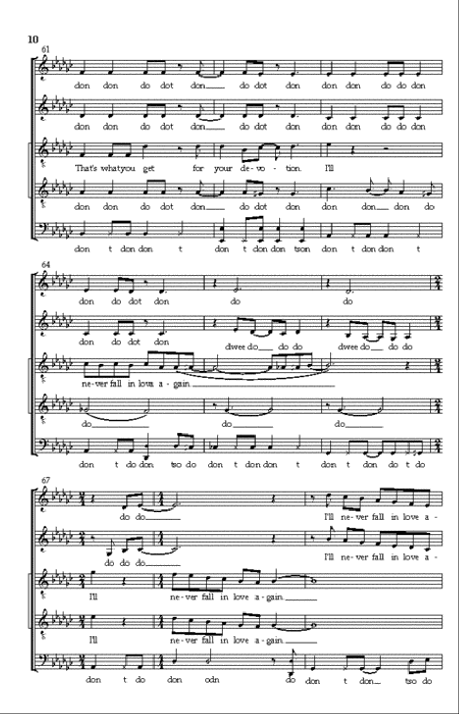 I'll Never Fall in Love Again Choir scores gallery preview page 9