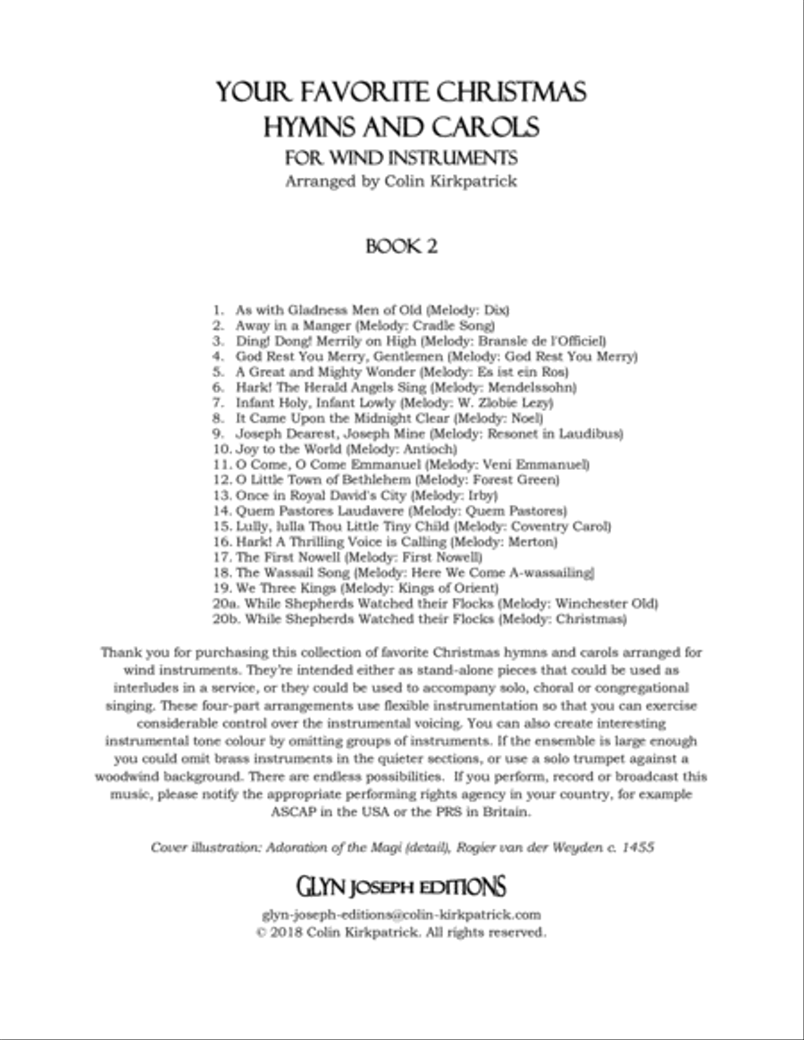 Your Favorite Christmas Hymns and Carols for Wind Instruments Book 2 Concert Band scores gallery preview page 2