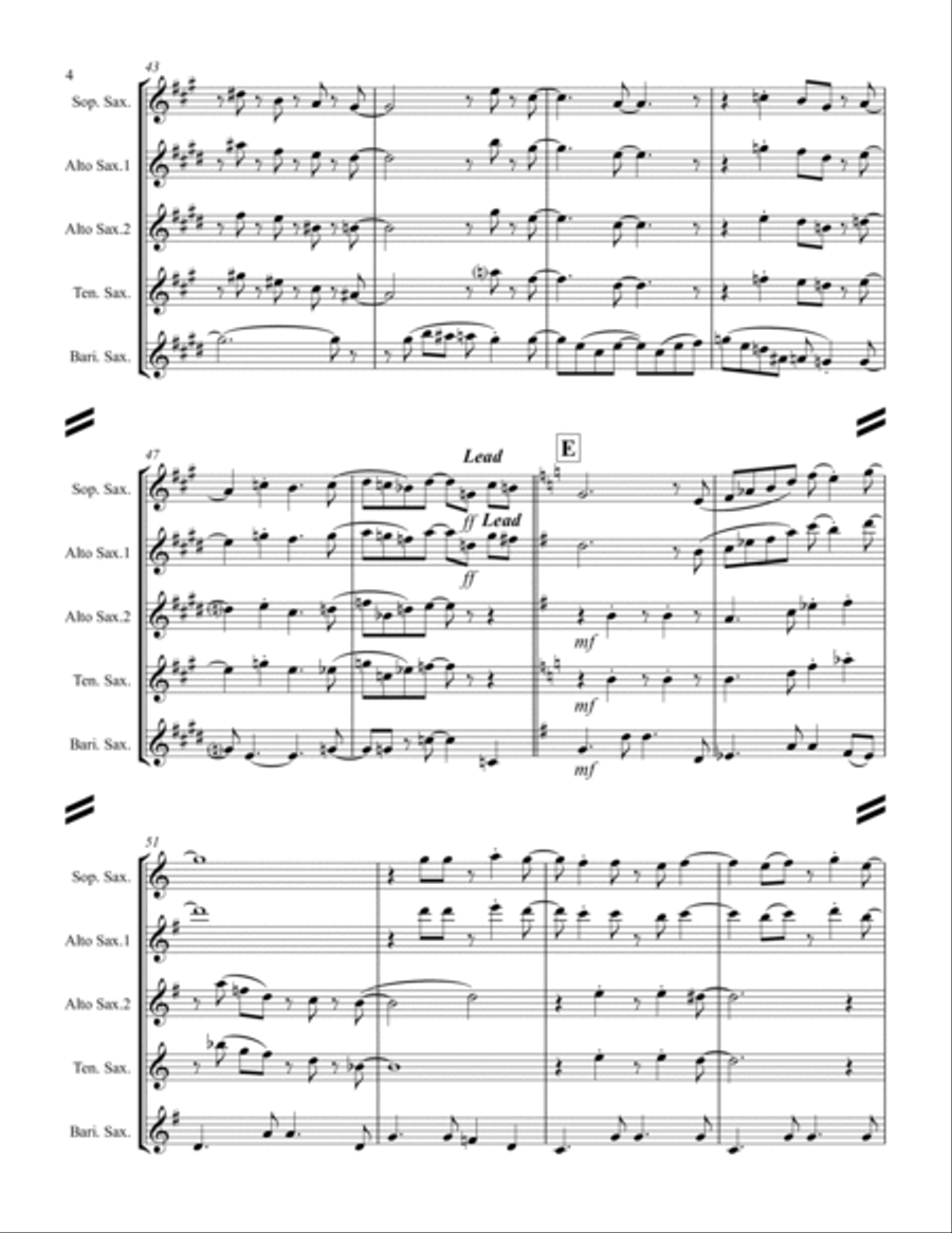 Wave Saxophone Quartet scores gallery preview page 5