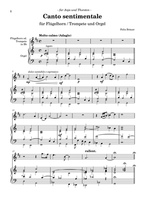 Canto sentimentale für Flügelhorn/Trompete und Orgel