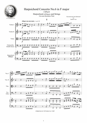 Book cover for Platti - Harpsichord Concerto No.6 in F major CSPla24 for Harpsichord and Strings