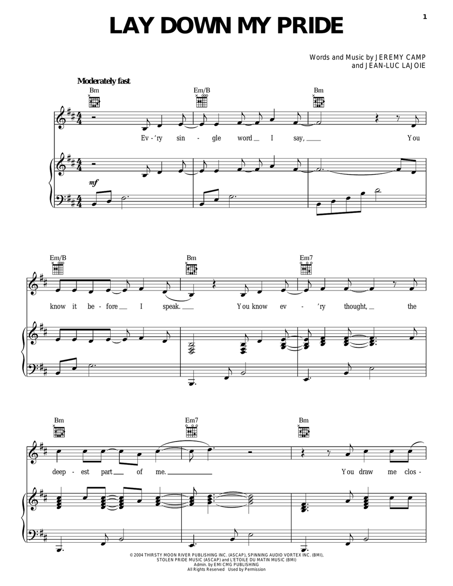 Lay Down My Pride Lay Down My Pride Piano, Vocal, Guitar scores gallery preview page 1