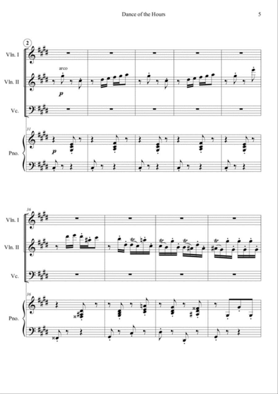 Dance of the Hours Piano Quartet scores gallery preview page 5