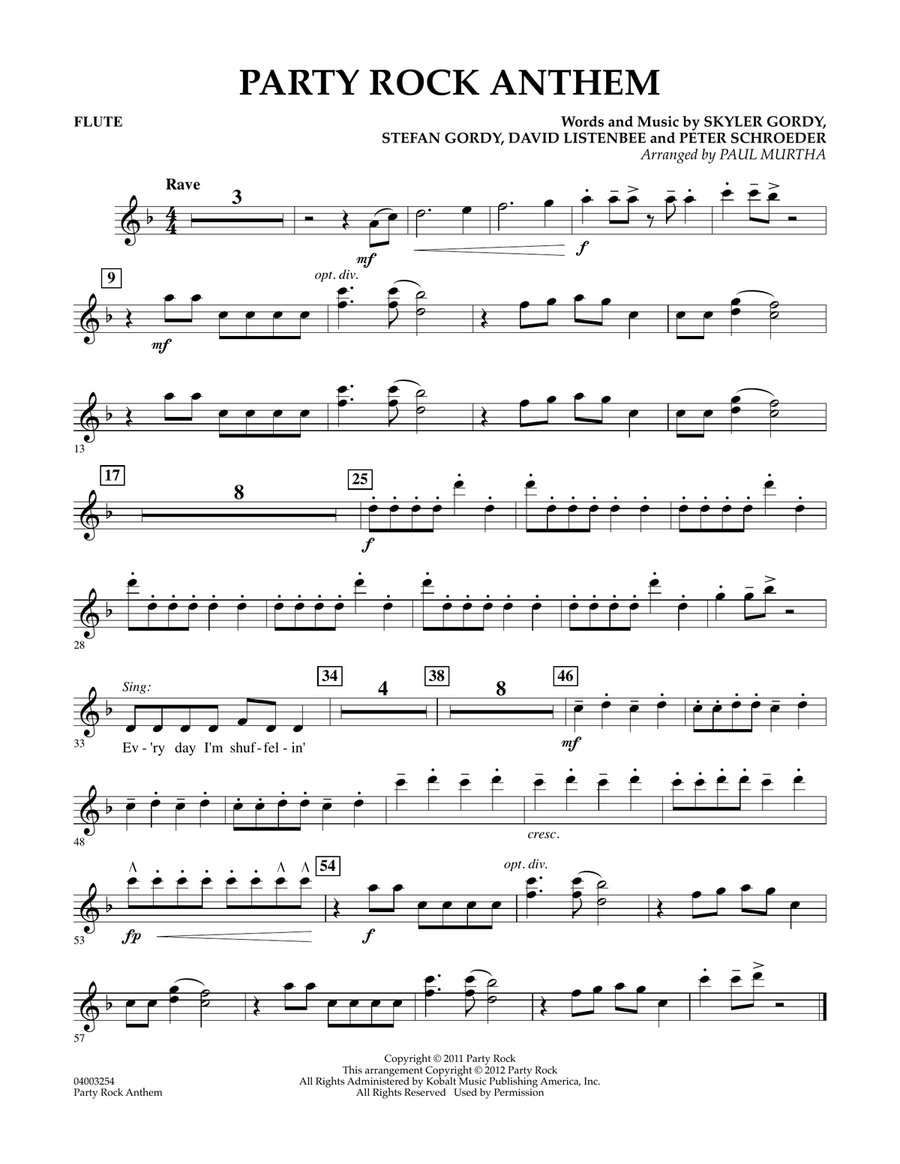 Party Rock Anthem - Flute