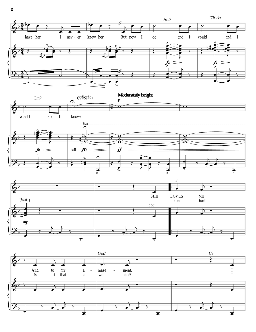 She Loves Me Piano, Vocal scores gallery preview page 2
