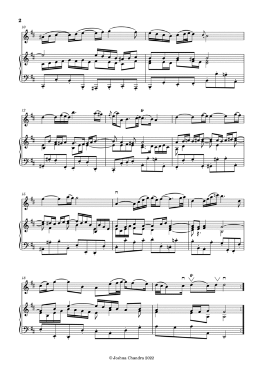 J.S. Bach's Air on a G String (from Orchestral Suite No. 3) Violin Solo scores gallery preview page 2