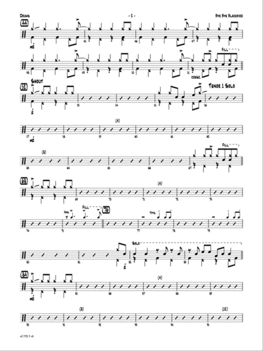 Bye Bye Blackbird: Drums Jazz Ensemble scores gallery preview page 2