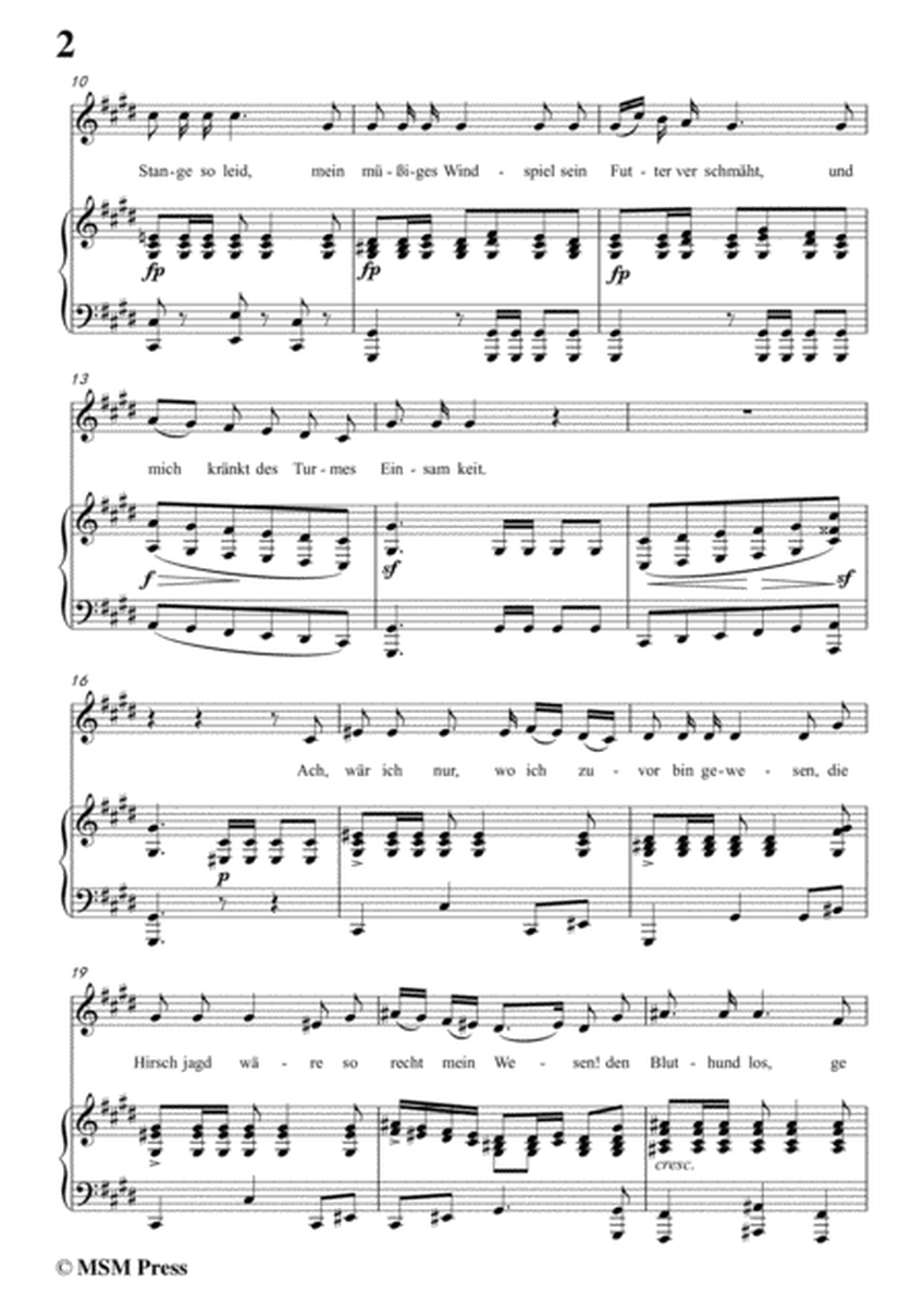 Schubert-Lied des gefangenen Jäger,Op.52 No.7,in c sharp minor,for Voice&Piano image number null