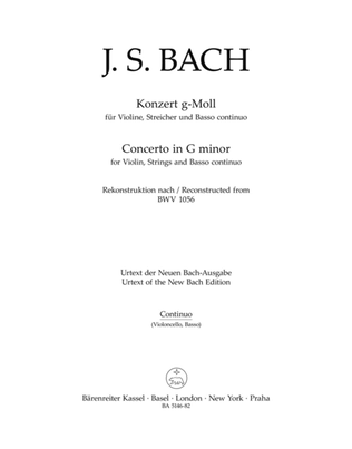 Concerto for Violin, Strings and Basso Continuo in G minor