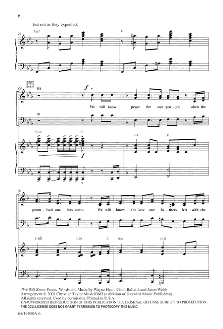 We Will Know Peace 3-Part scores gallery preview page 8