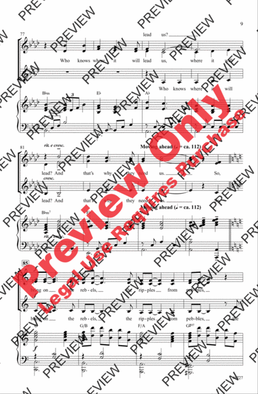 Audition (The Fools Who Dream) Women's Choir scores gallery preview page 9