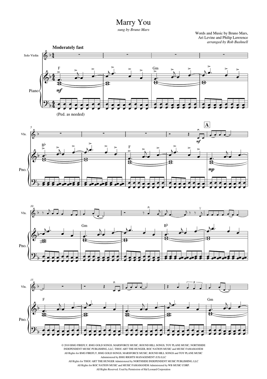 Marry You Violin Solo scores gallery preview page 4