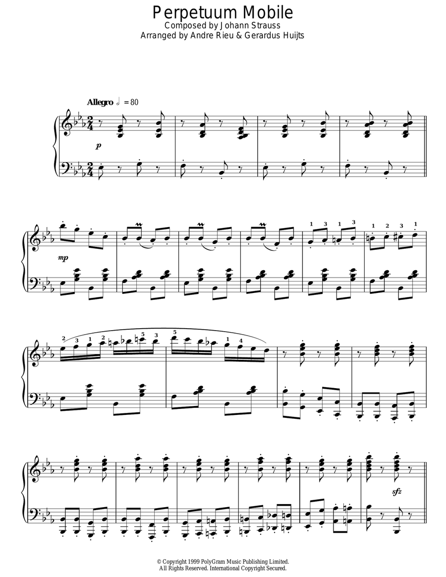 Perpetuum Mobile Perpetuum Mobile Piano Solo scores gallery preview page 1
