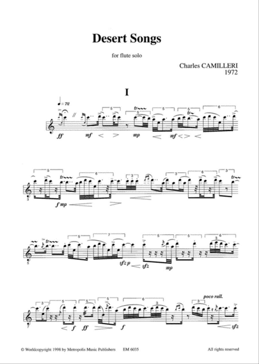 Desert Songs for Solo Flute Flute Solo scores gallery preview page 2