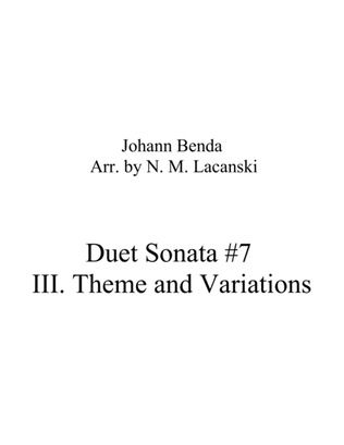 Book cover for Duet Sonata #7 Movement 3 Theme and Variations