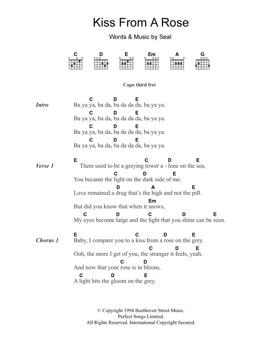 Kiss From A Rose Kiss From A Rose Acoustic Guitar scores gallery preview page 1