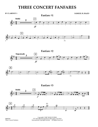 Three Concert Fanfares - Bb Clarinet 1