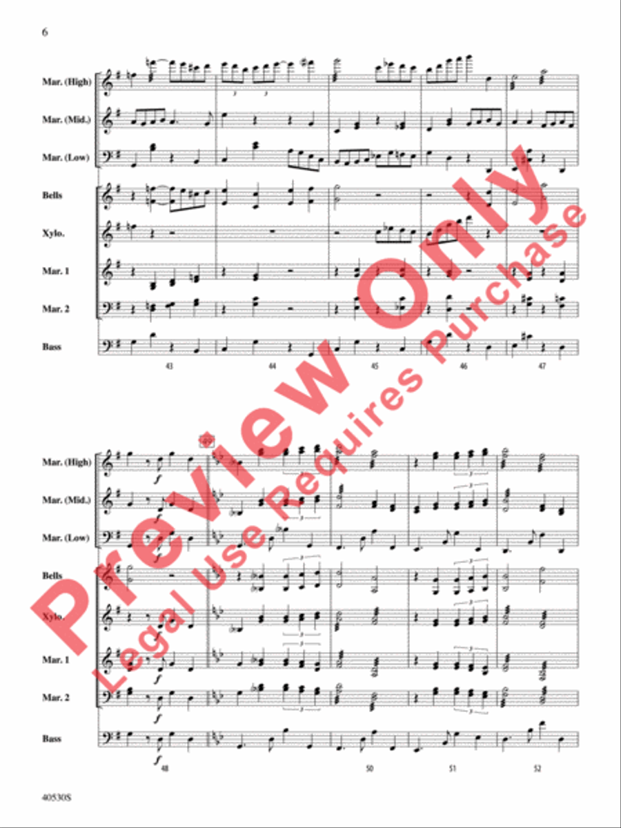 Por Una Cabeza Percussion Ensemble scores gallery preview page 7