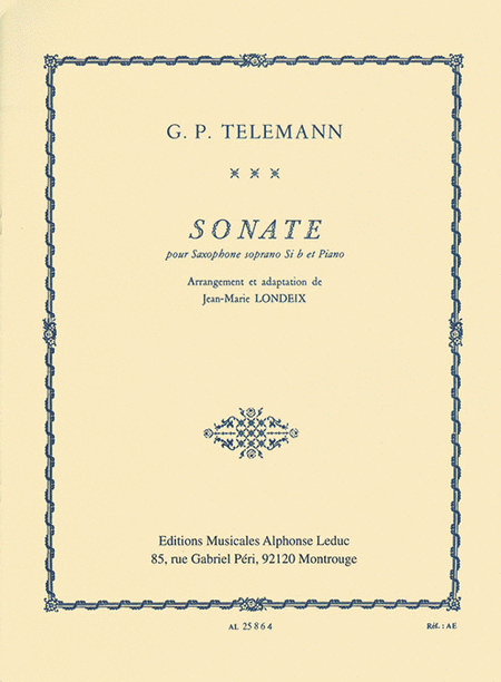 Sonata (soprano Saxophone And Piano)