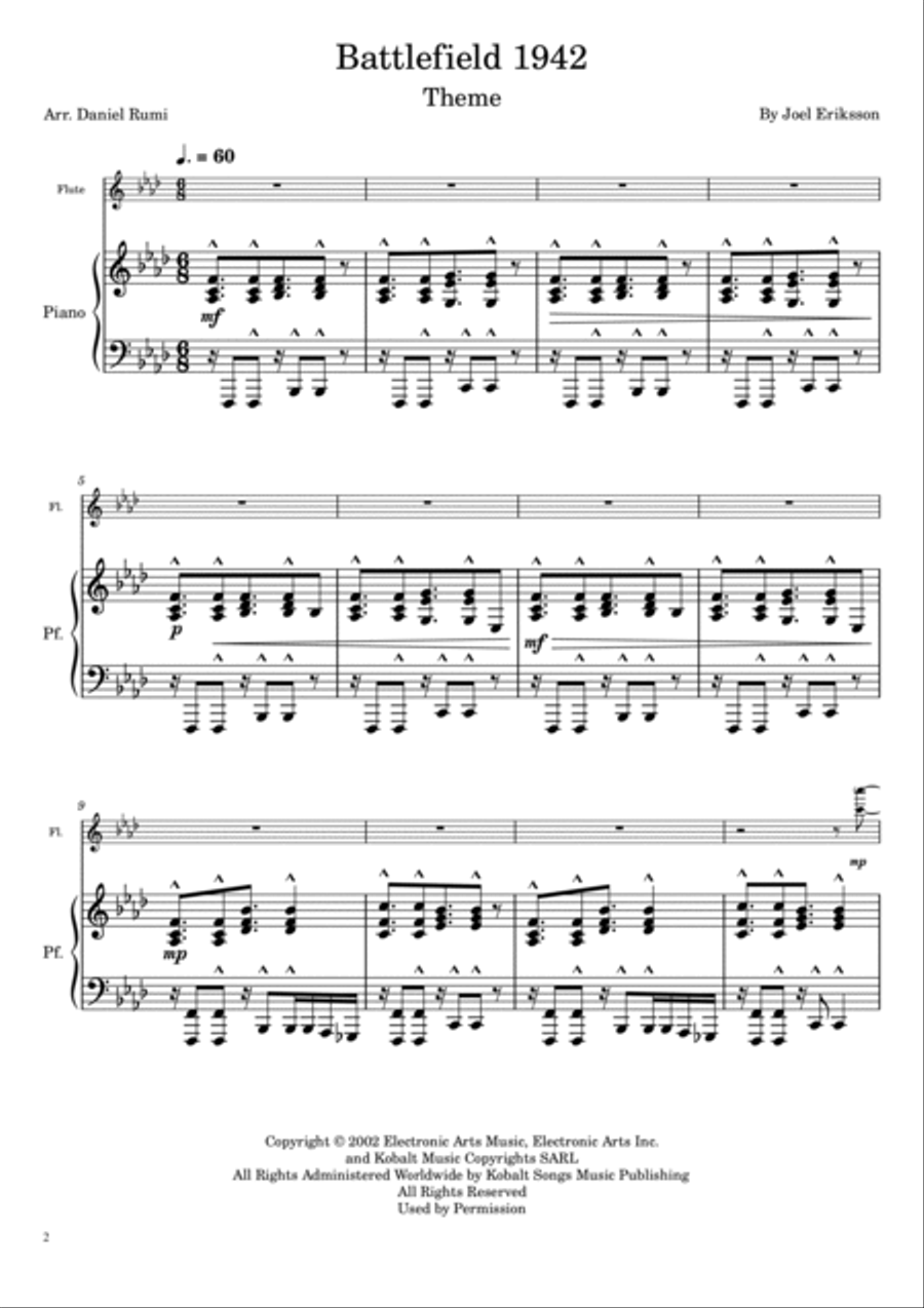 Battlefield 1942 Theme Flute Solo scores gallery preview page 2