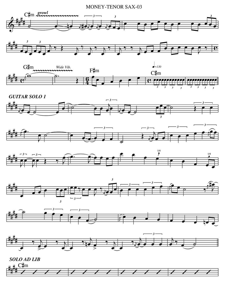 Money Tenor Saxophone scores gallery preview page 3