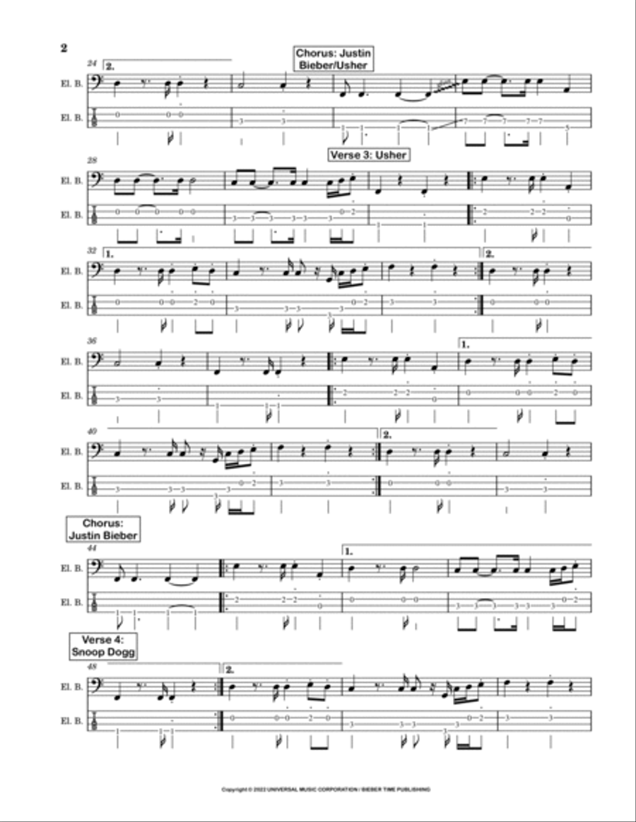 Peaches (remix) Guitar Tablature scores gallery preview page 2