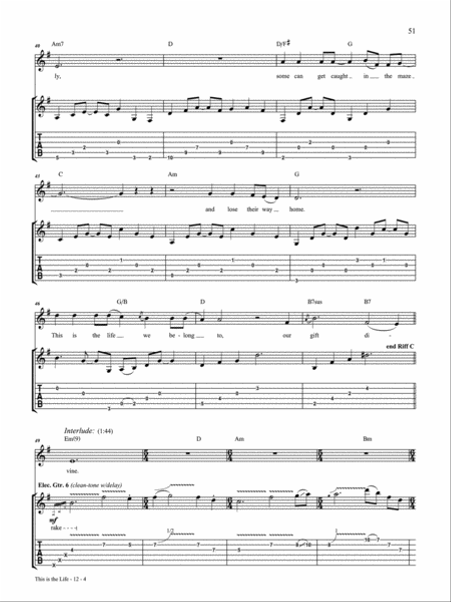 This is the Life Guitar Tablature scores gallery preview page 4