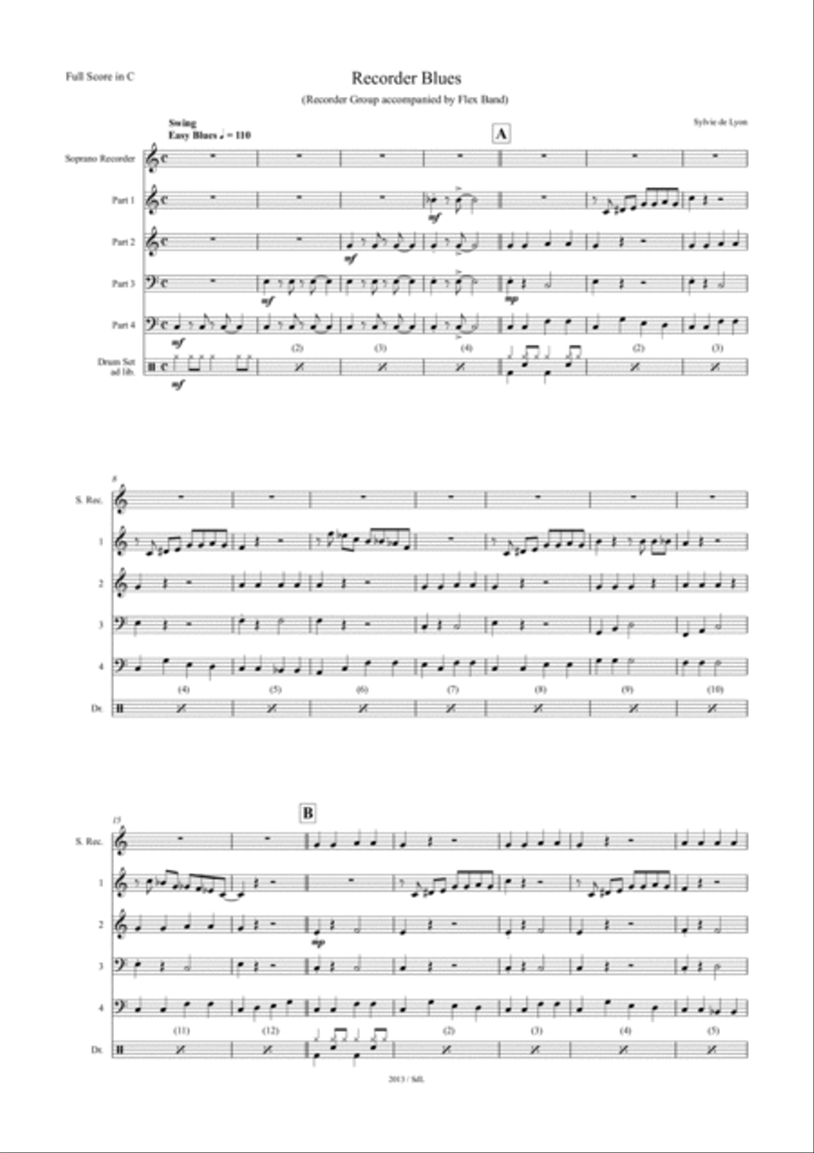 Recorder Blues Recorder Blues Concert Band scores gallery preview page 3