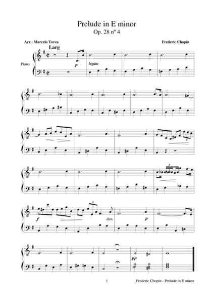 Prelude in E minor Op 28 nº 4