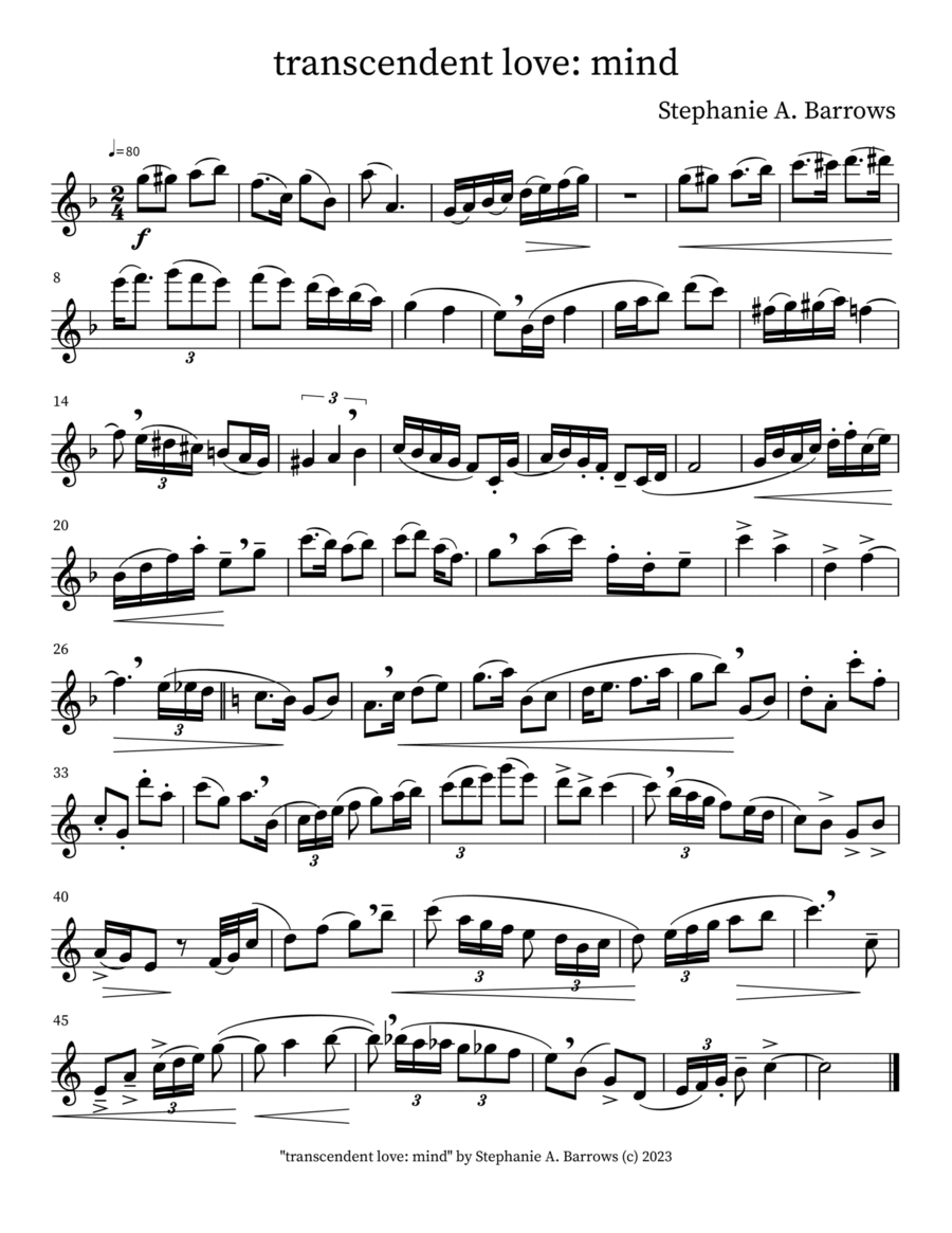 transcendent love: mind transcendent love: mind Piano Solo scores gallery preview page 1