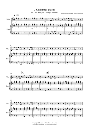 3 Easy Christmas Pieces for Violin and Piano