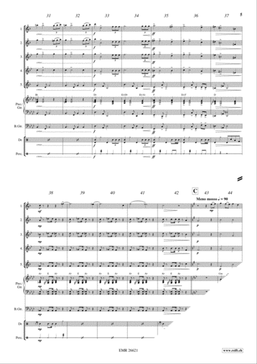 Ceremonial Procession Saxophone Quintet scores gallery preview page 5