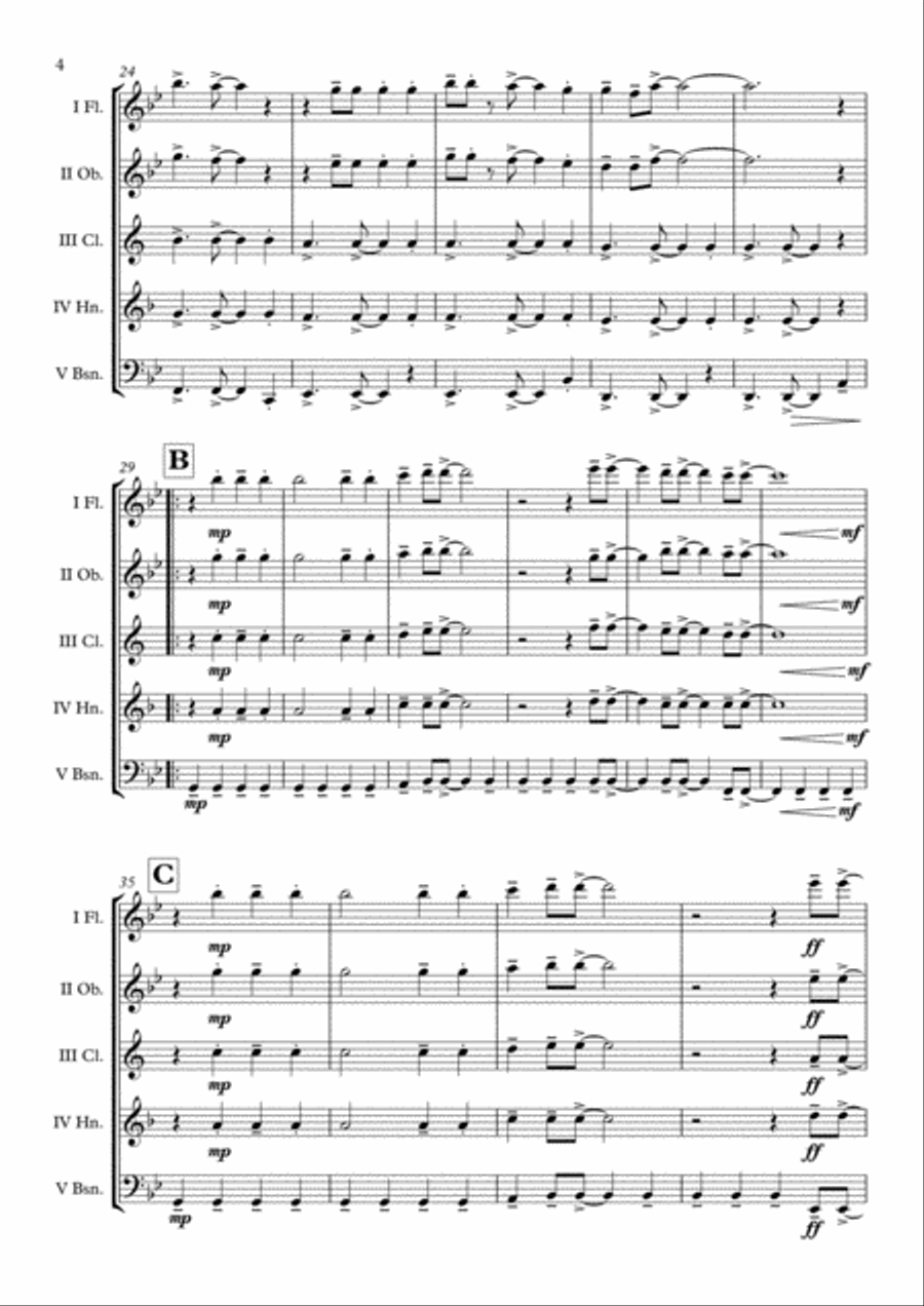 Rosanna Woodwind Quintet scores gallery preview page 5