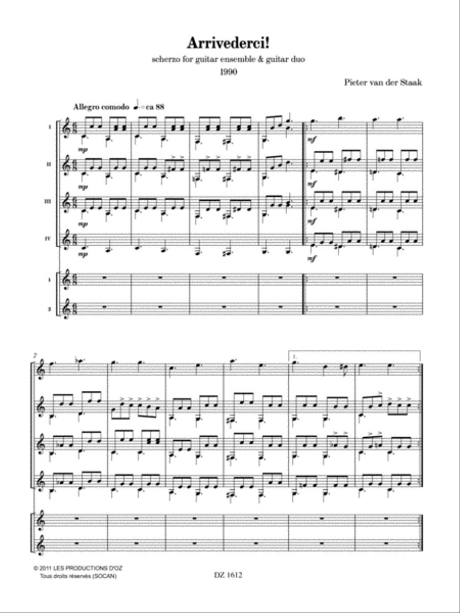 Arrivederci! Arrivederci! Guitar Ensemble scores gallery preview page 2