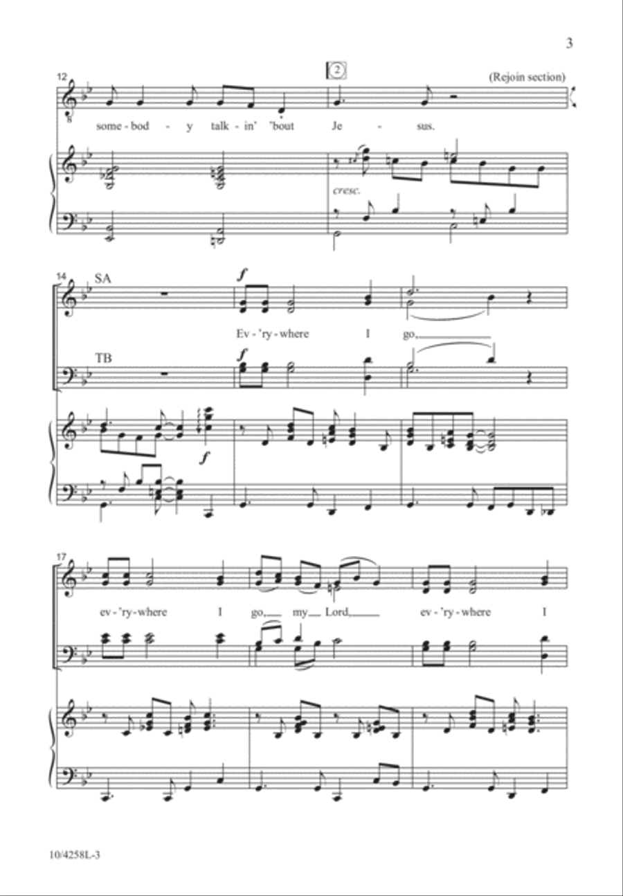 Everywhere I Go 4-Part scores gallery preview page 4