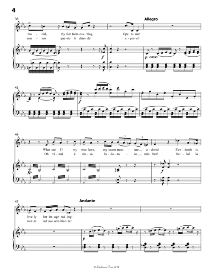 Ah! Se tu dormi,svegliati, by Vaccai Nicola, in E flat Major Voice scores gallery preview page 6