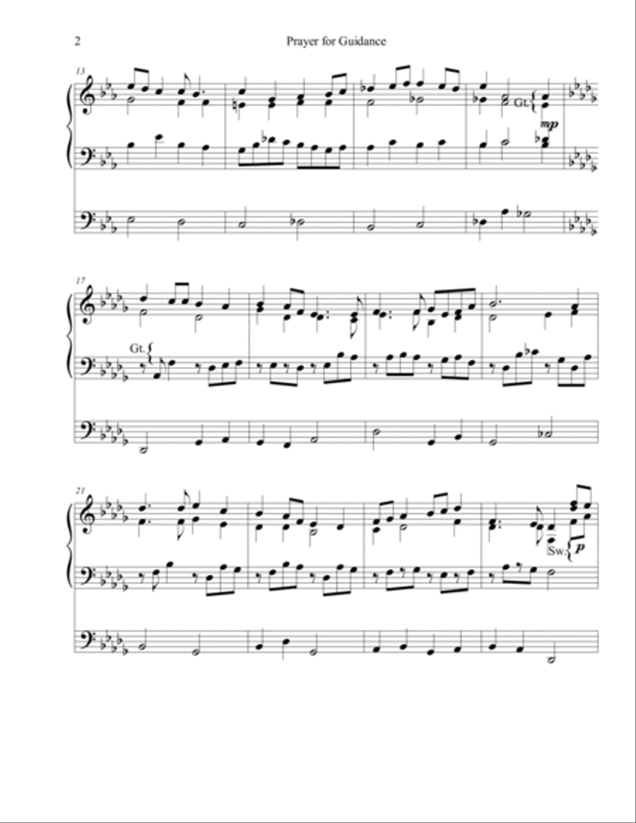 Prayer for Guidance Prayer for Guidance Organ Solo scores gallery preview page 2