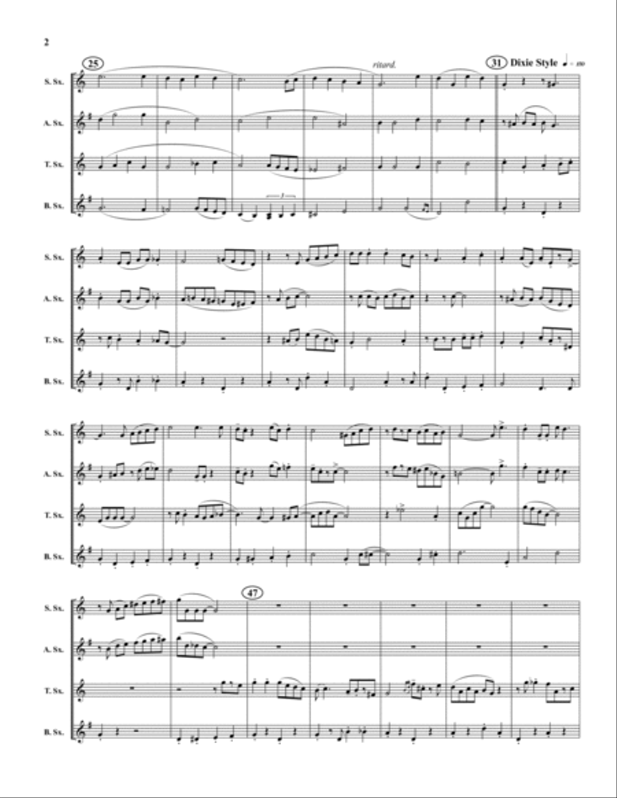 Just a Closer Walk Just a Closer Walk Saxophone Quartet scores gallery preview page 2
