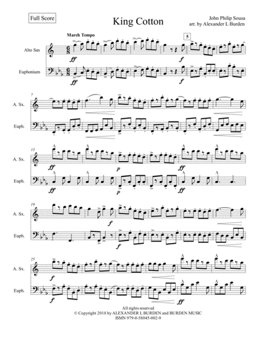 King Cotton by John Philip Sousa (Duet for alto saxophone and euphonium) image number null