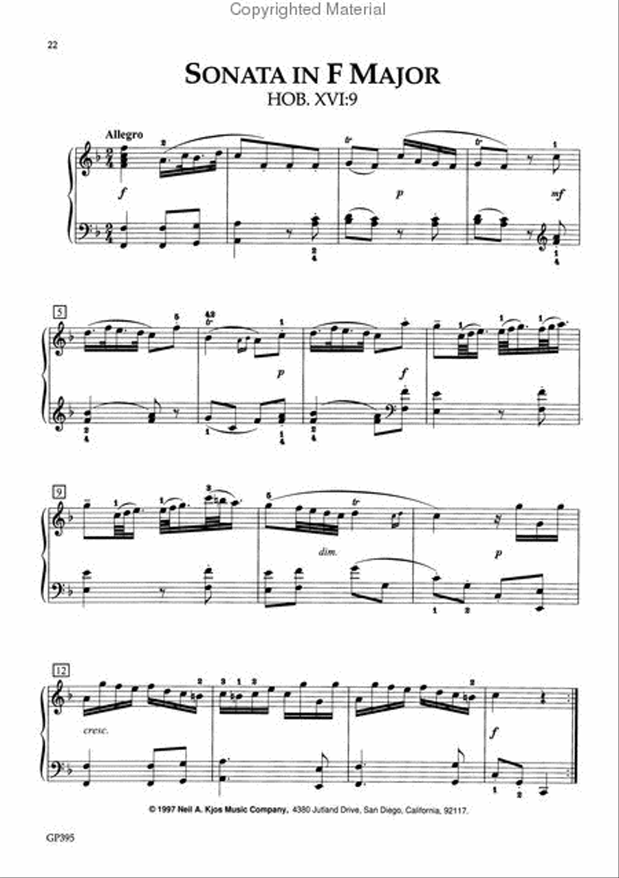 Haydn Six Easy Sonatas Piano Solo scores gallery preview page 4