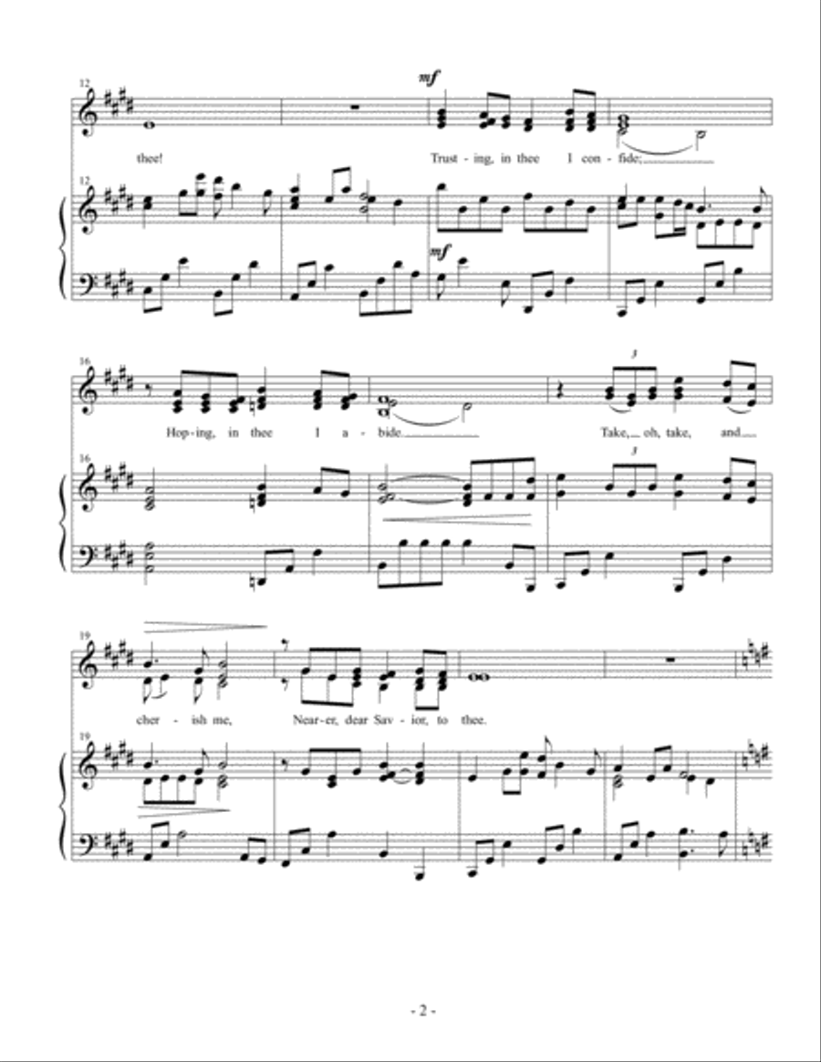 Nearer, Dear Savior, to Thee (SSATTB) 4-Part scores gallery preview page 3