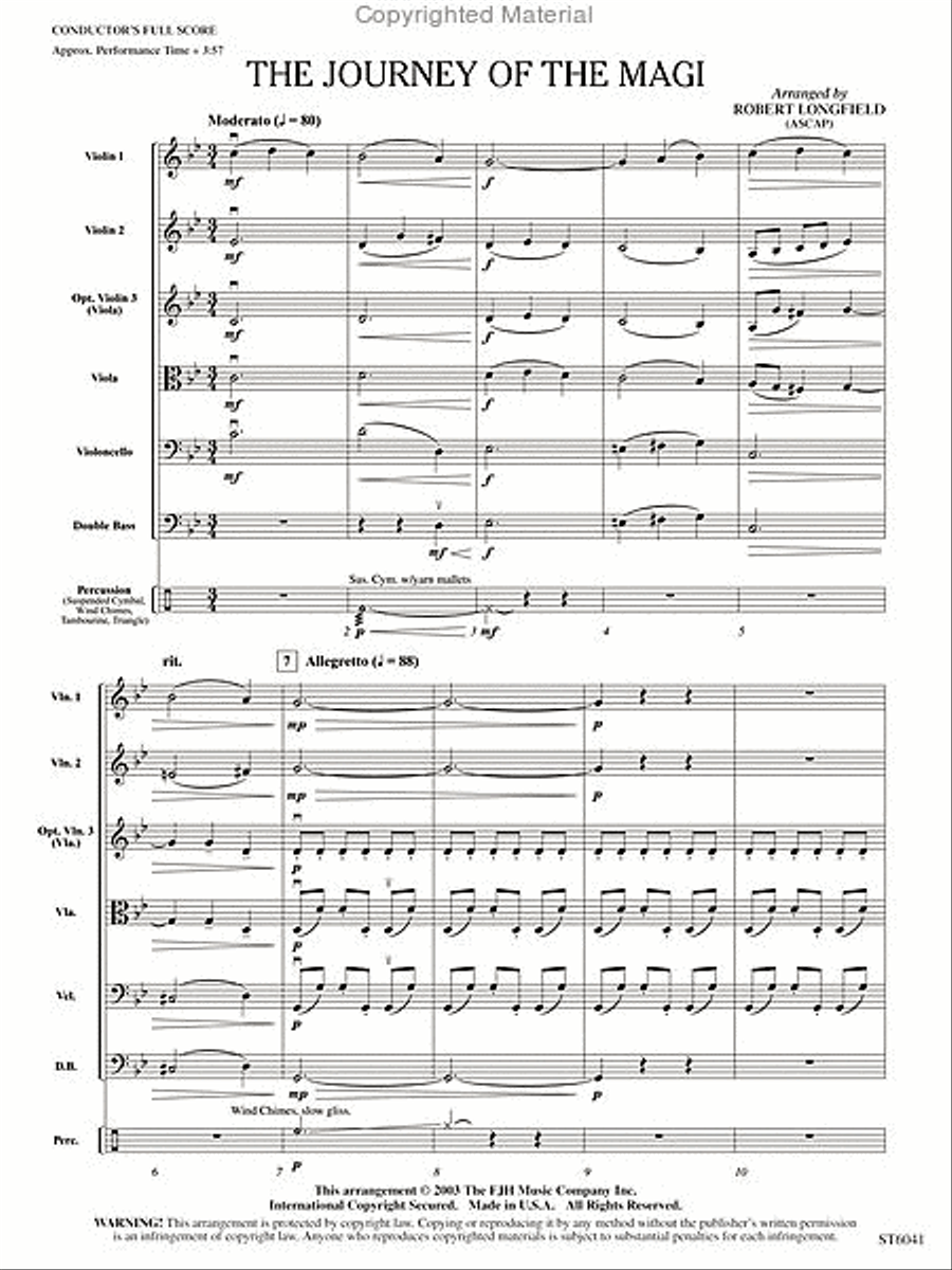 The Journey of the Magi The Journey of the Magi String Orchestra scores gallery preview page 2