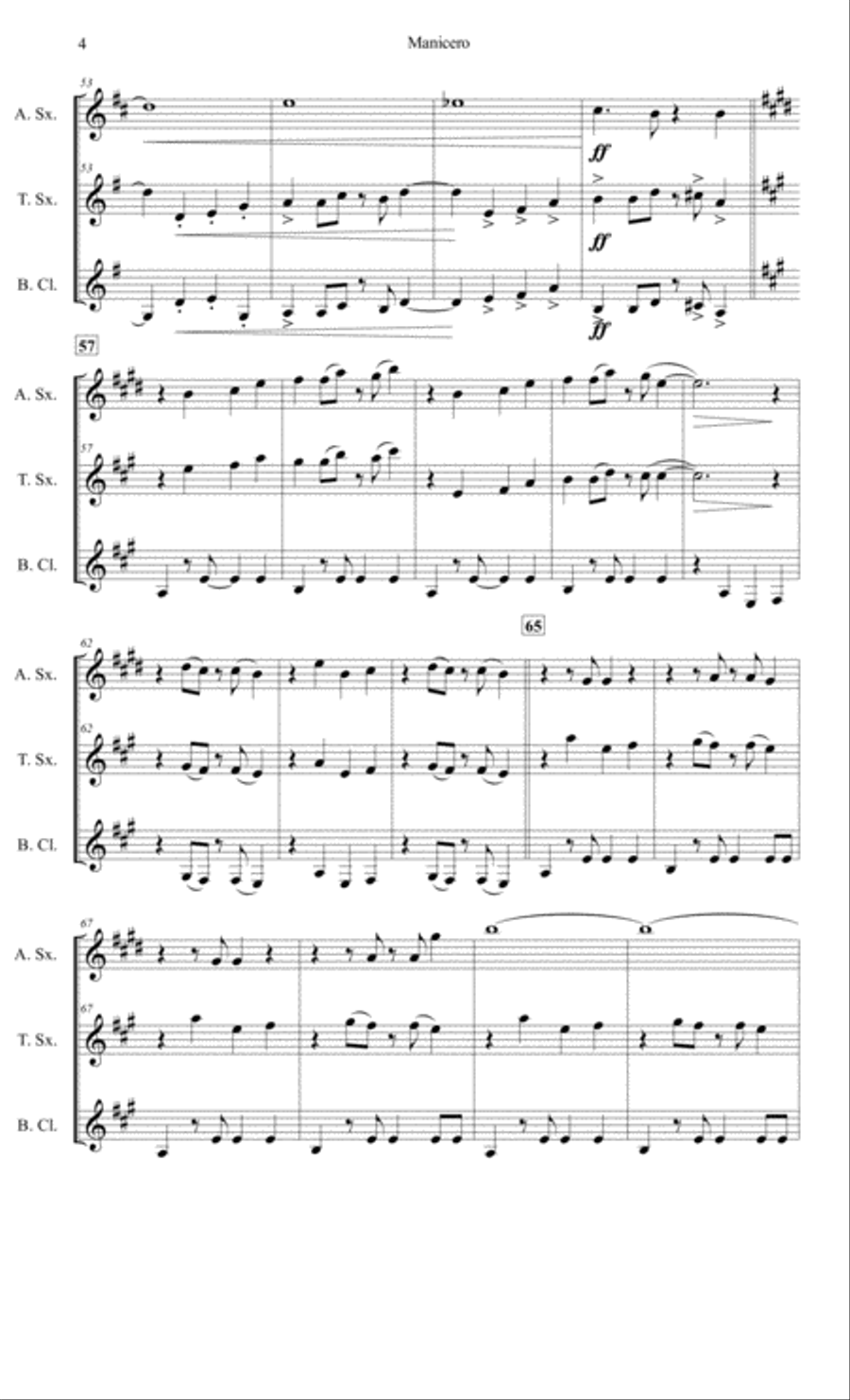 Manicero Woodwind Trio scores gallery preview page 4
