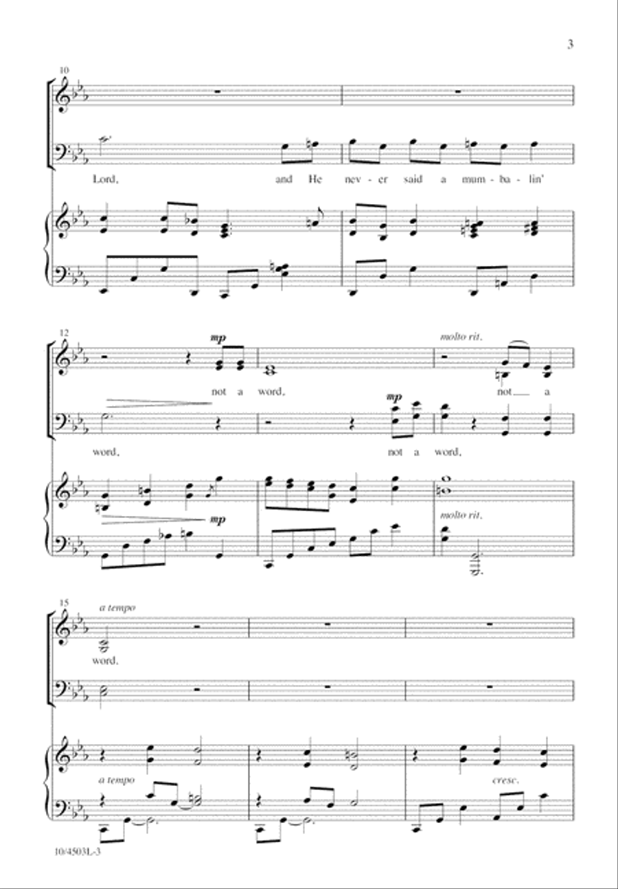 He Never Said a Mumbalin' Word 4-Part scores gallery preview page 3