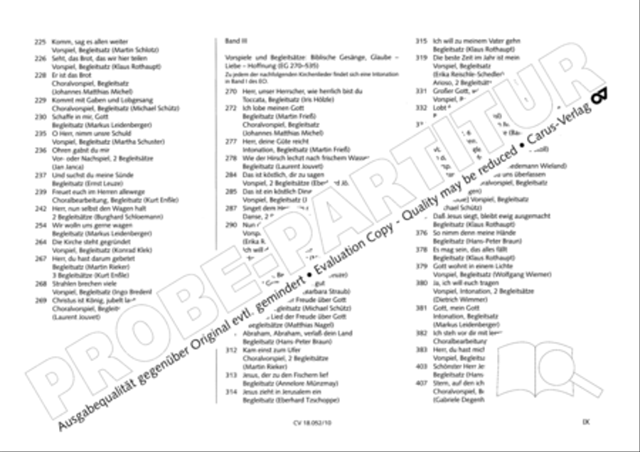 Esslinger Orgelbuch, Bd. I: Intonationen