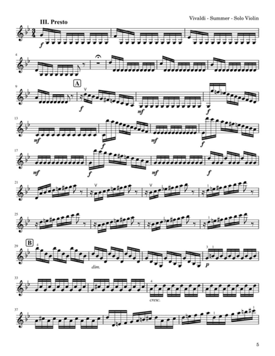 Vivaldi - "Summer" Violin Concerto in G minor Op. 8 No. 2 - with Second Violin Accompaniment