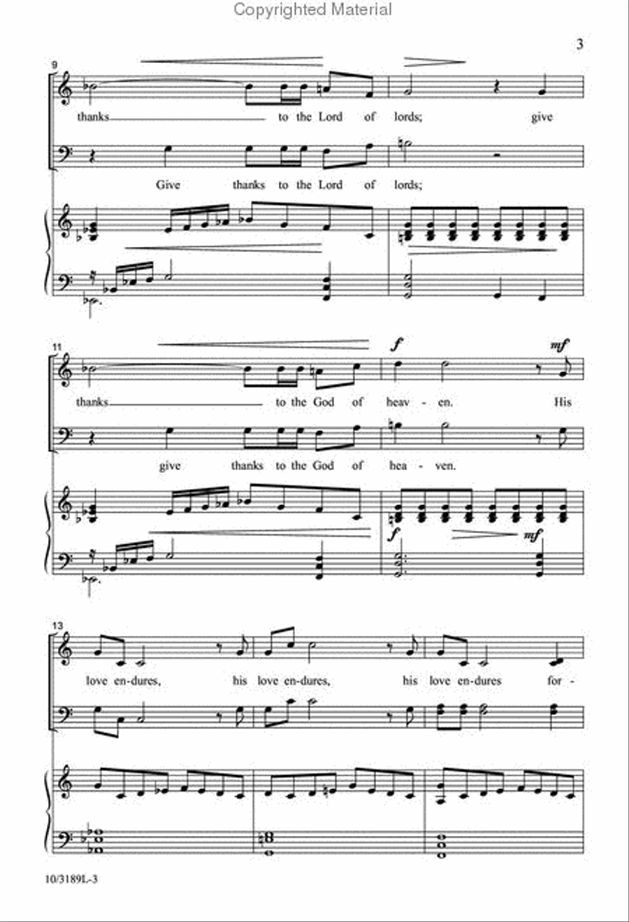 A Psalm of Thanks 4-Part scores gallery preview page 3